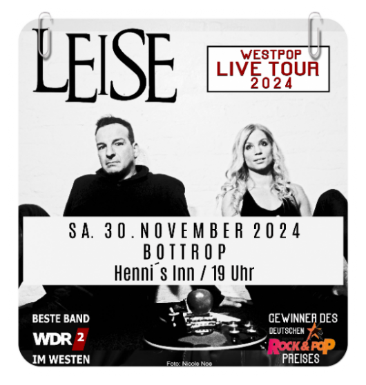 LEISE & Team spielen live in Henni´s Inn in Bottrop